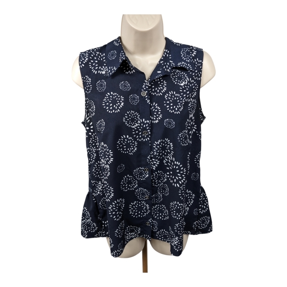 Cabi Dandelion Wish Women Sleeveless Button Front Blouse Sz S